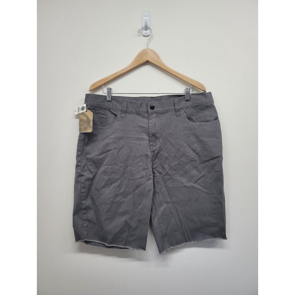 Burnside Mens Shorts Size 40 Gray Grey Flat Front Raw Edge Hem NWT NEW